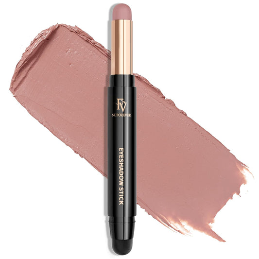 FV Long Lasting Cream Eyeshadow Stick, Waterproof & High Pigmented Eye Shadow Sticks Duo with Blending Sponge, Crease-Proof & Natural Finish Eyeshadow Pencil, Sand Matte