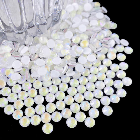 Flatback Glass Rhinestones,Bedazzler Gems 1440pcs Non Hotfix Crystal Rhinestones for Nail Charms Crafts Clothes Tumblers,White AB Neon,SS16