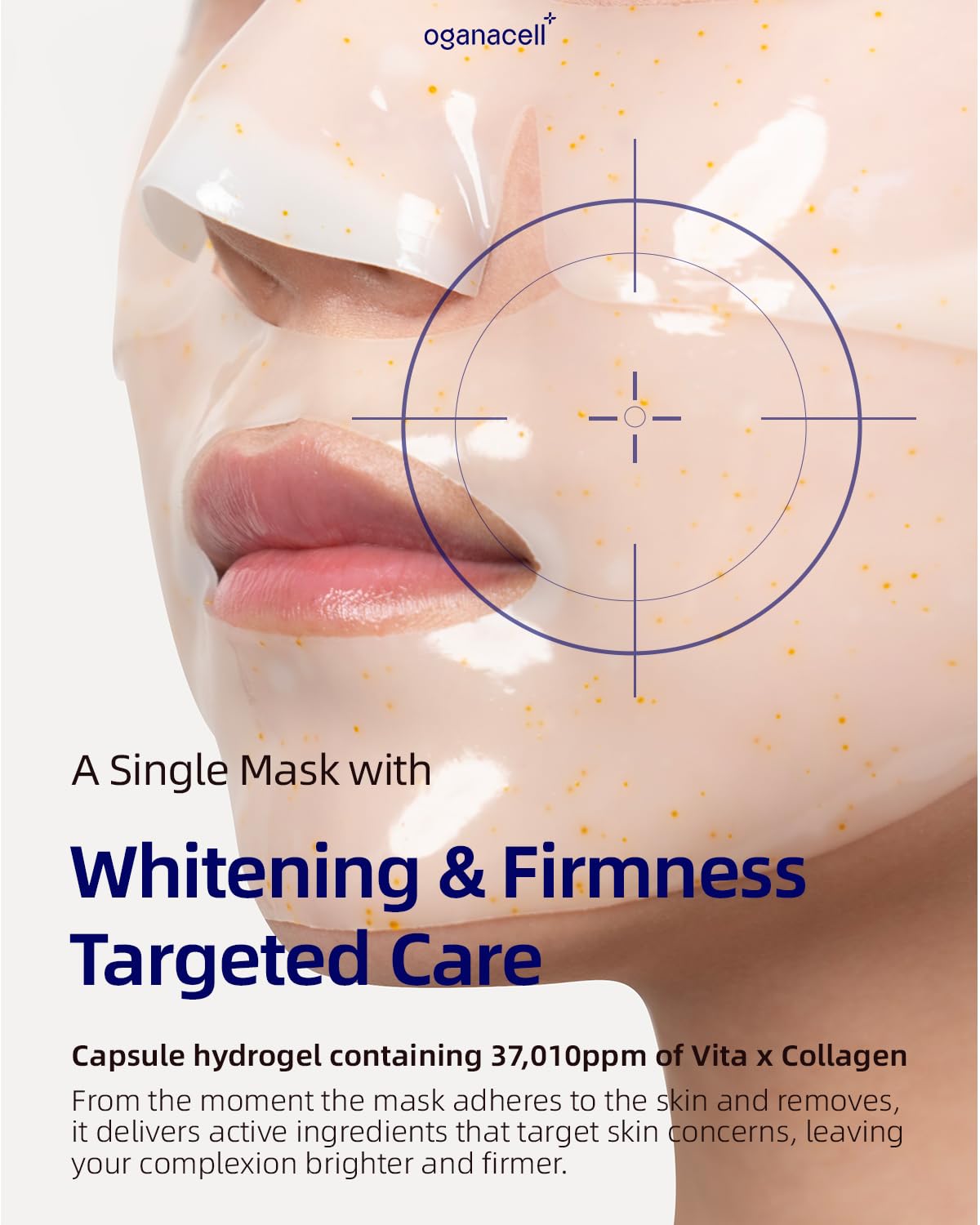 Vita Gel Hydro Facial Mask 5PCS - Brightening Glow & Even Skin Tone, Korean Spa-Strength Gel Mask with Vitamin C+E, Hydrating for Dullness/Dark Spots,Liposome Encapsulated