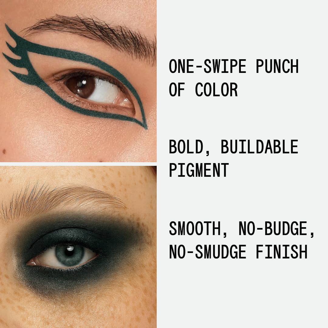 about-face Matte Fluid Eye Paint Smoke Signal – High-Pigment Liquid Eyeshadow, Long-Lasting, No-Budge Matte Finish, Vegan & Cruelty-Free (Deep Green)