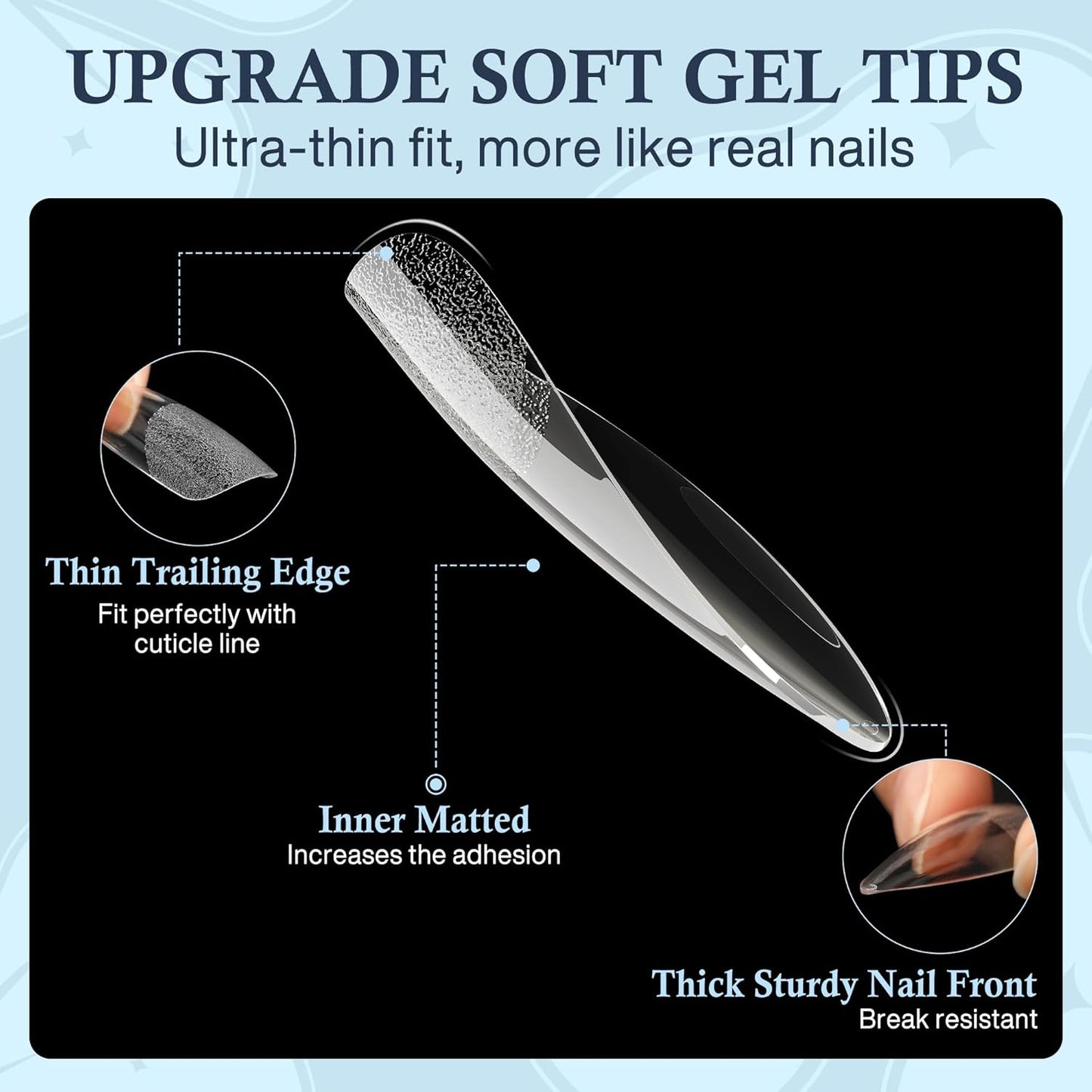 Stiletto Nail Tips Extra Long 240Pcs Pre-shaped Full Cover Fake Nail Tips No Filed Soft Gel Stiletto Acrylic Nails for Soak Off Nail Extension Nail Art DIY 12Sizes