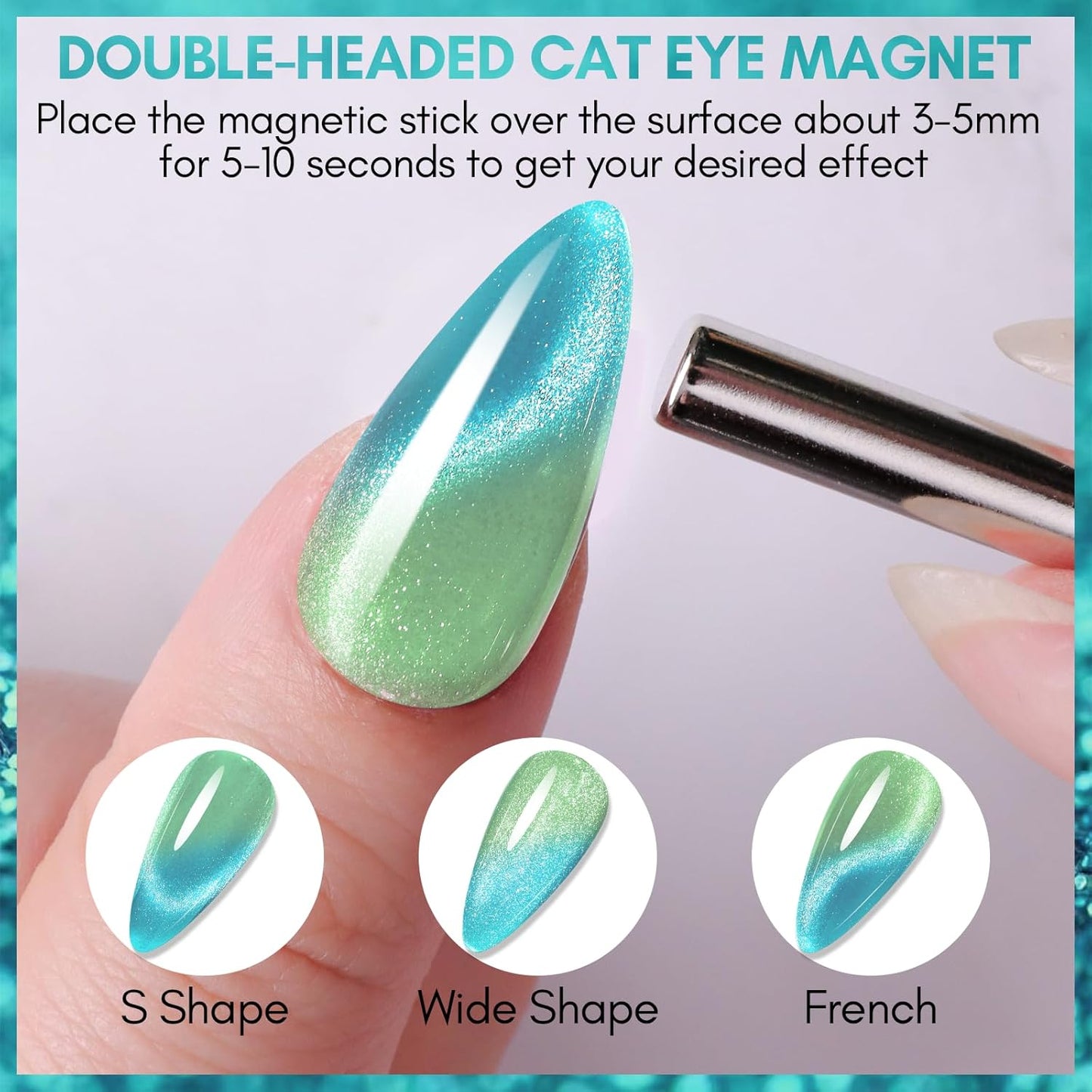 Makartt Cat Eye Gel Nail Polish: Reflective Glitter Gel with Magnet for Temperature Changing Magnetic Nails, Nail Polish UV/LED Light Cured, DIY Nail Art, Salon & Home Use(Olive Catway) 10ml