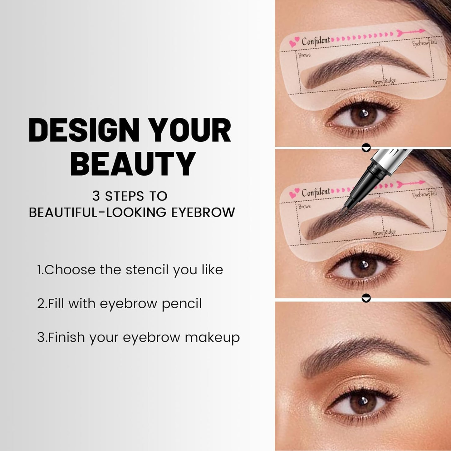 2 Pack 2 Fine Tip Eyebrow Pen, Waterproof Filling Faux Brow Makeup Pencils for Women with Precise Curved Brush-Tip to Fast Create Natural Hair-Like Brows, Last All-Day (Natural Brown)