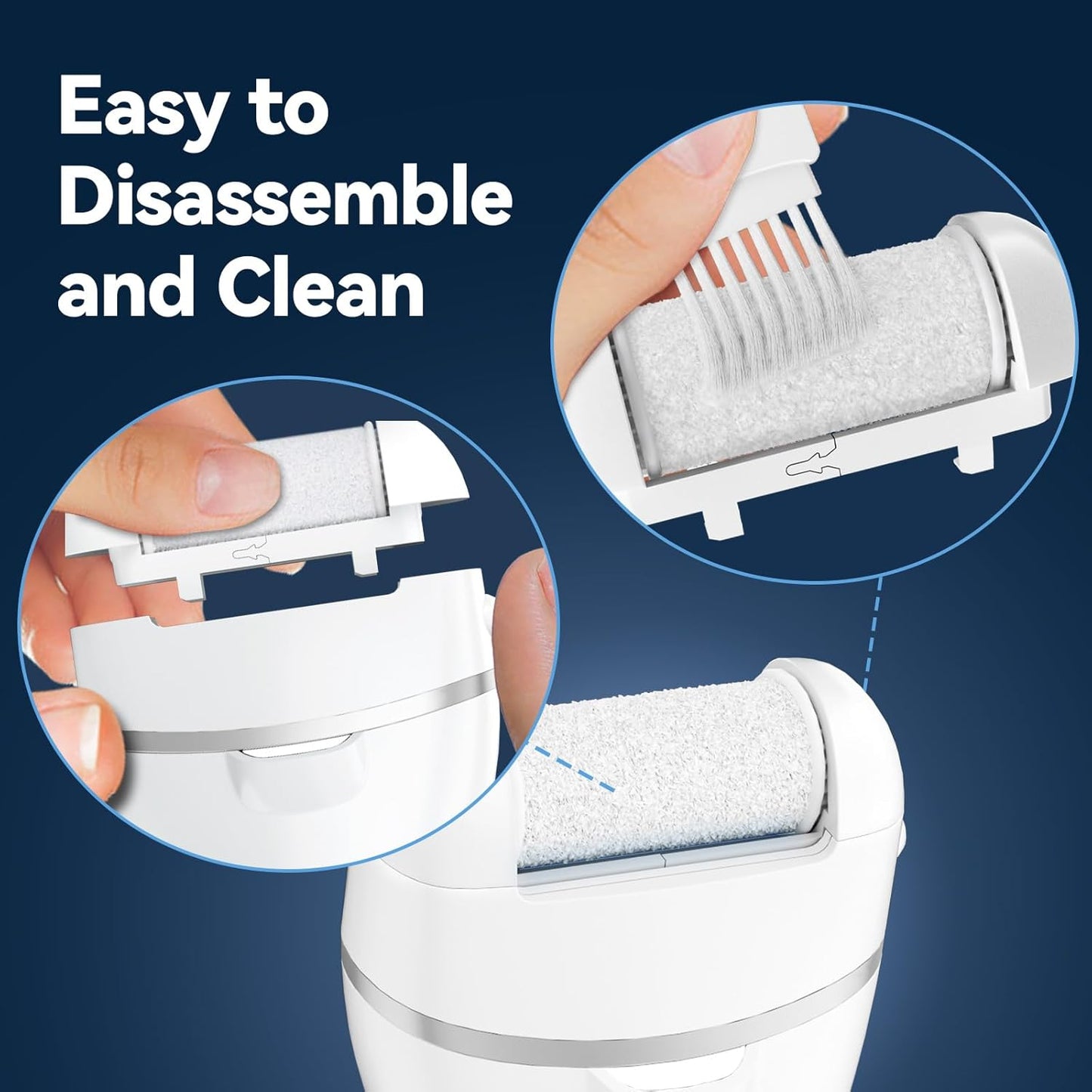 Electric Callus Remover for Feet with 3 Roller Heads 2 Speed Rechargeable Waterproof Professional Pedicure Kit 17 in 1 Foot File Tools Perfect for Dead Hard Cracked Dry Skin