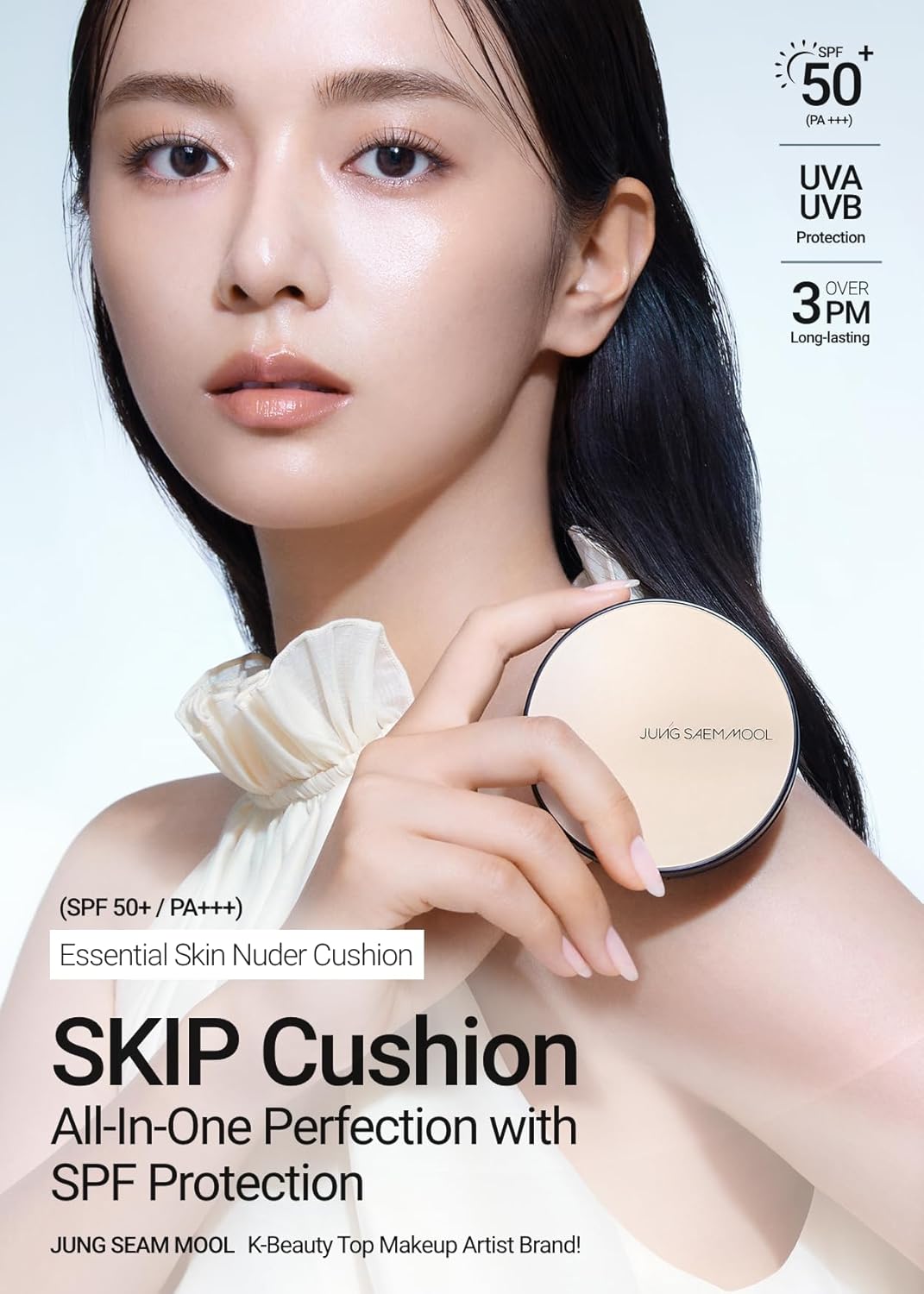 [JUNGSAEMMOOL OFFICIAL] Essential Skin Nuder Cushion (02 Fair Light) | Refill Included | Natural Finish | SPF50 Broad Spectrum | Makeup Artist Brand | Cream Foundation