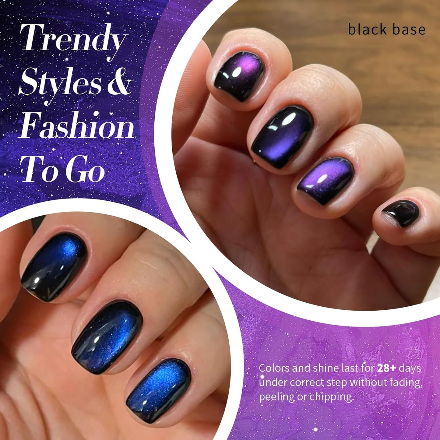 Born Pretty Cat Magnetic Gel Nail Polish Heaven Purple Chameleon Holorgraphic Cat Magnetic Eye Gel Polish Glitter Gel Polish