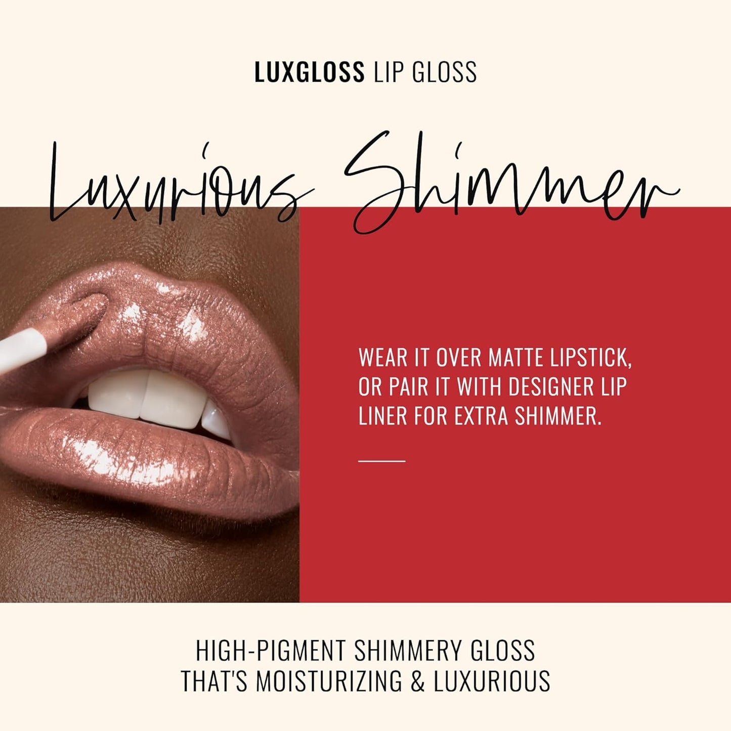 Runway Rogue LuxGloss Lip Gloss, High-Pigment Shimmery Suede Mocha-Nude Lip Gloss, ‘Ready to Wear’