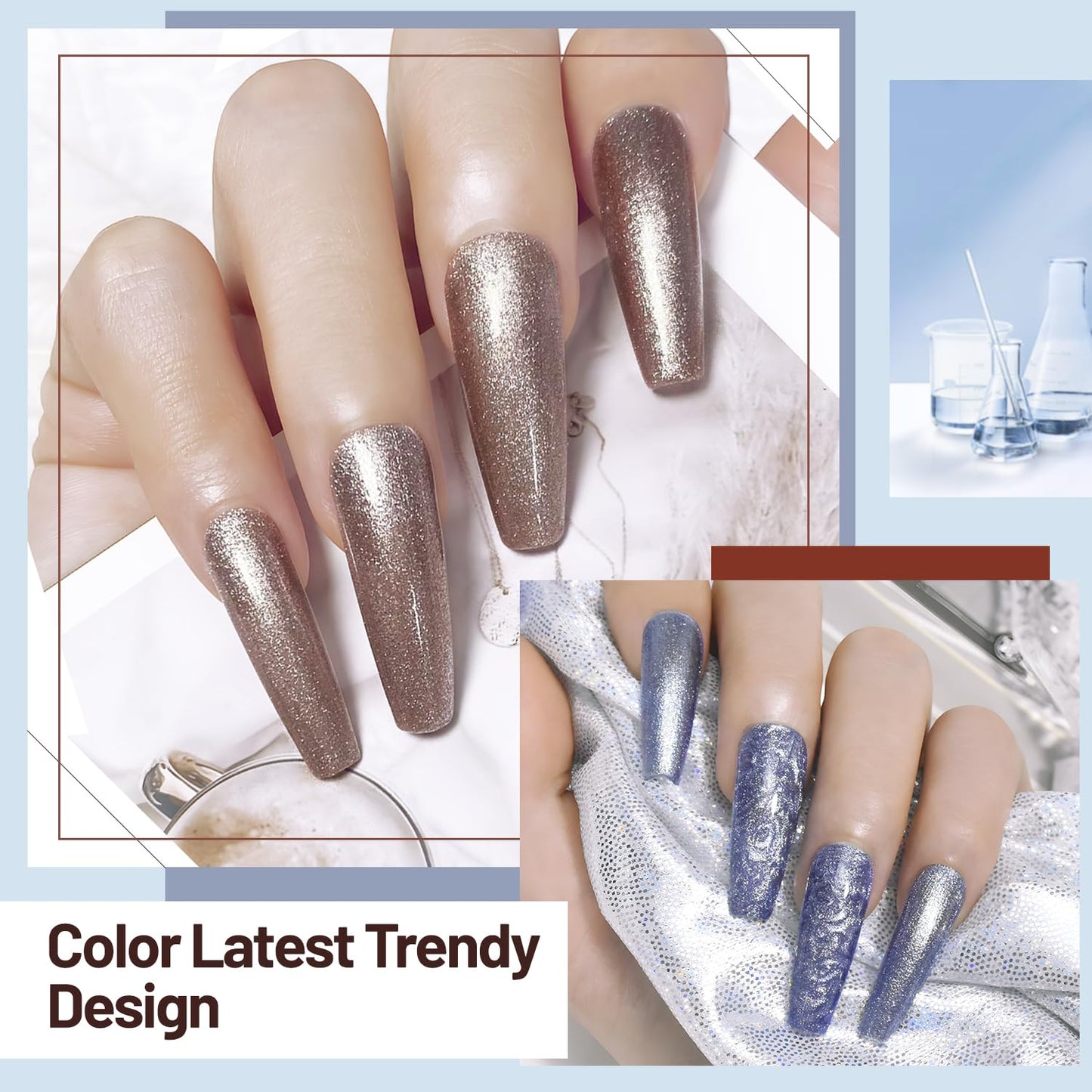 10ml Glitter Nail Polish Set 6 Colors Glitter Effect All Seasons Neutral Color Quick Dry Nail Polish Set for Women Salon DIY Nail Art