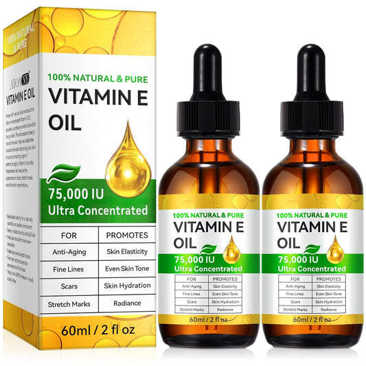 Essential Vitamin E Oil for Skin,Face,75000 IU Pure Vitamin E Body Oil for Women Girls 4 Oz