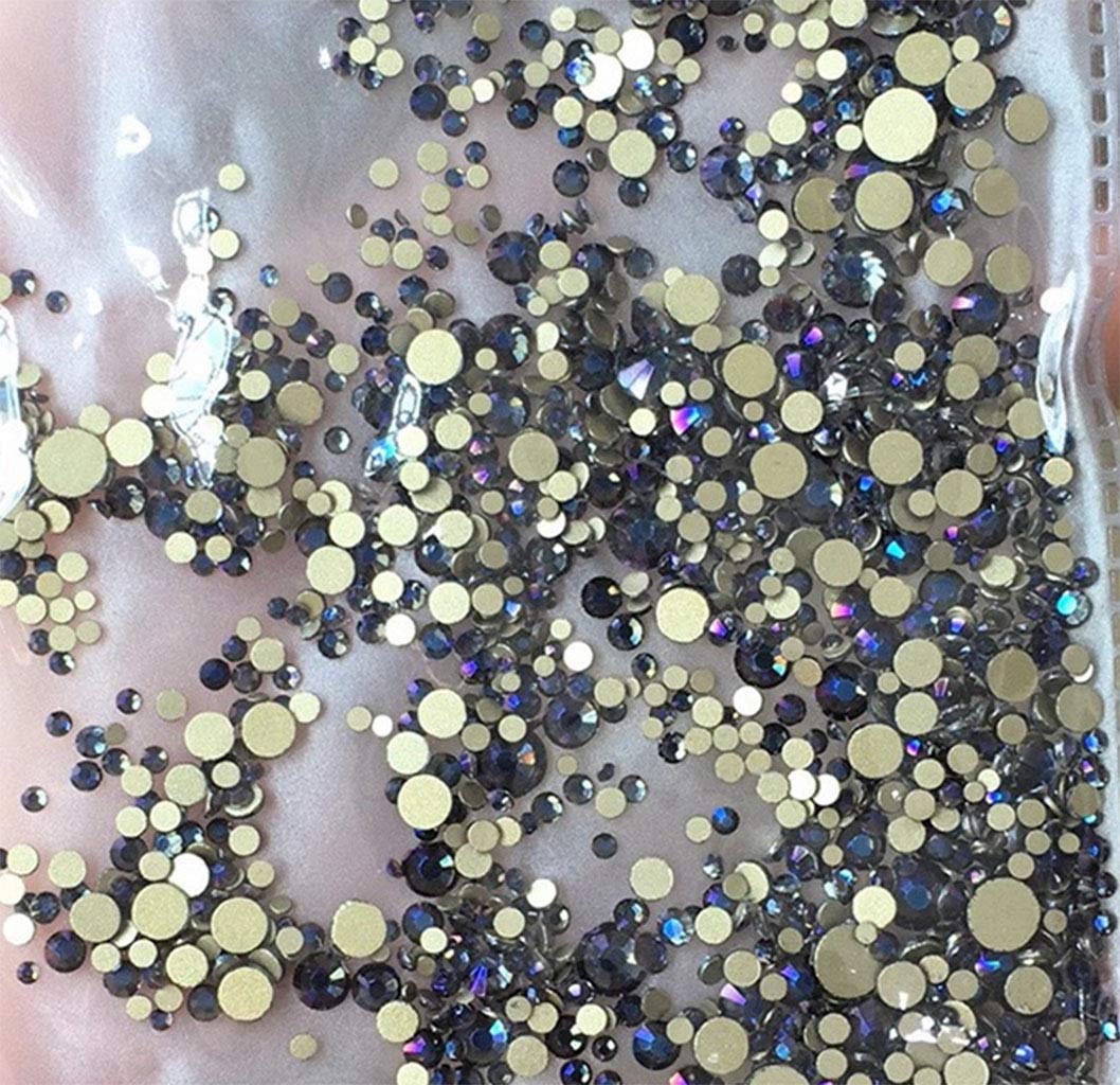 Rhinestones flat back gems round DIY decorative Nail Face and apparel accessories ss3-20 mix size(4320pcs violet)