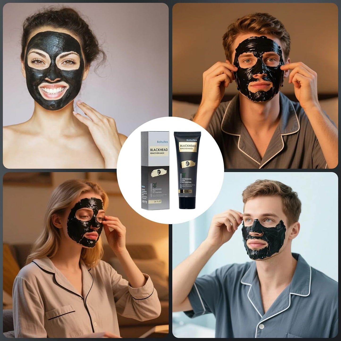 Bamboo Charcoal Blackhead Remover Mask – Peel Off Face Mask for Deep Pore Cleansing |Reduce Blackheads & Excess Oil,Refines Pores for All Skin Types(2.8 Ounce (Pack of 1), Aloe Vera)