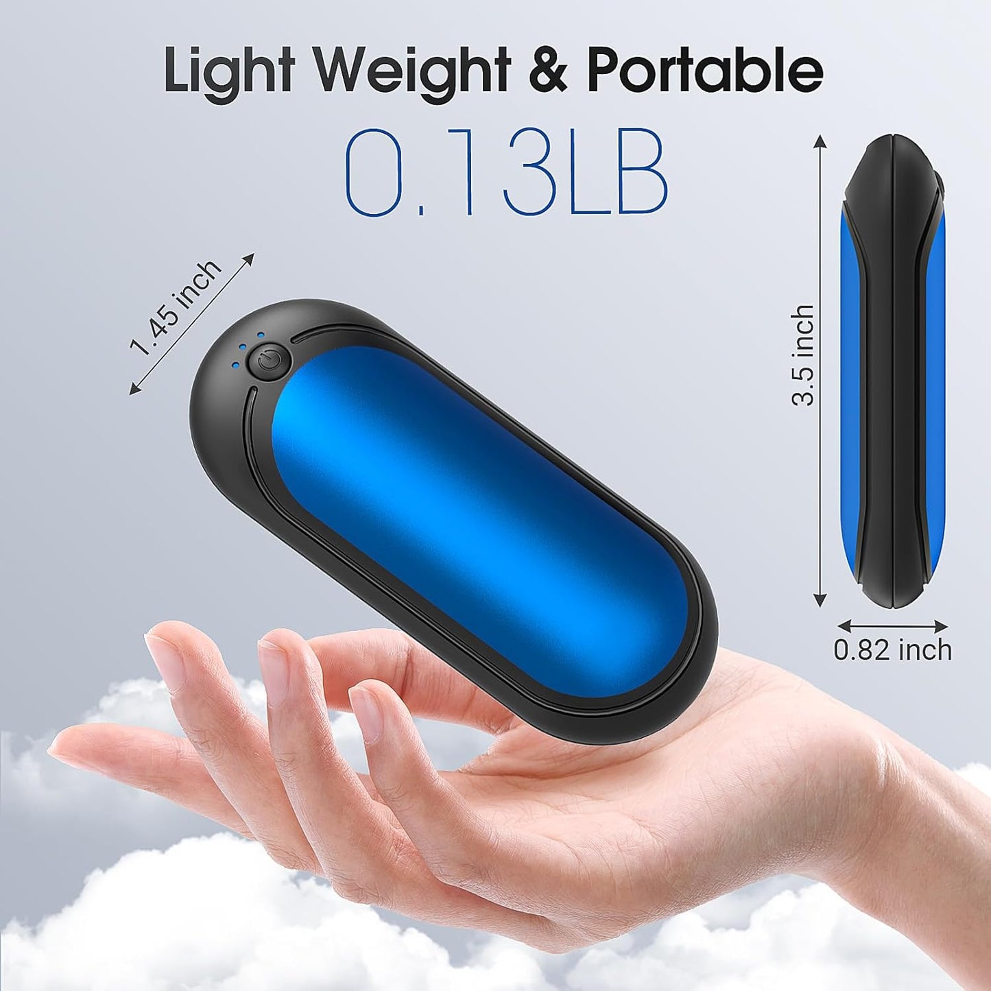 Hand Warmers Rechargeable 2 Packs with 10000 mAh Charging Box, Temperature Control Electric HandWarmers, Portable Pocket Size Heater for Christmas, Outdoors, Hunting, Golf, Sports, Camping Accessories