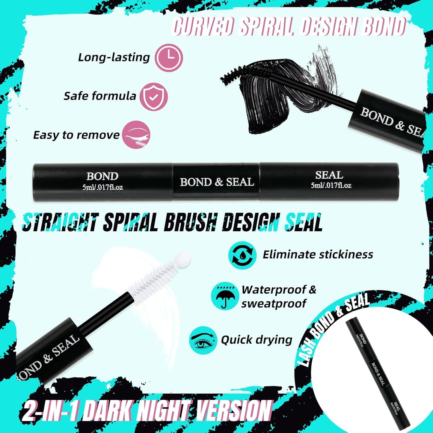 Lash Clusters Kit,144Pcs Eyelash Extension Kit Midnight with Lash Bond and Seal,Lashes Extensions Kit Lash Applicator Tool for Eyelashes Cluster Kit by AMZGlRL(D-Mix8-16mm Kit)