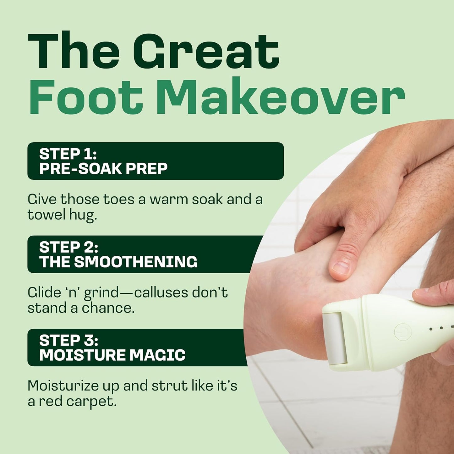 Electric Sole Buffer Foot Callus Remover - Rechargeable Electric Foot File for Dead Dry Skin - Professional Pedicure Tool - Smooth Cracked Heels & Calloused Feet - Ultimate Self-Care Gift