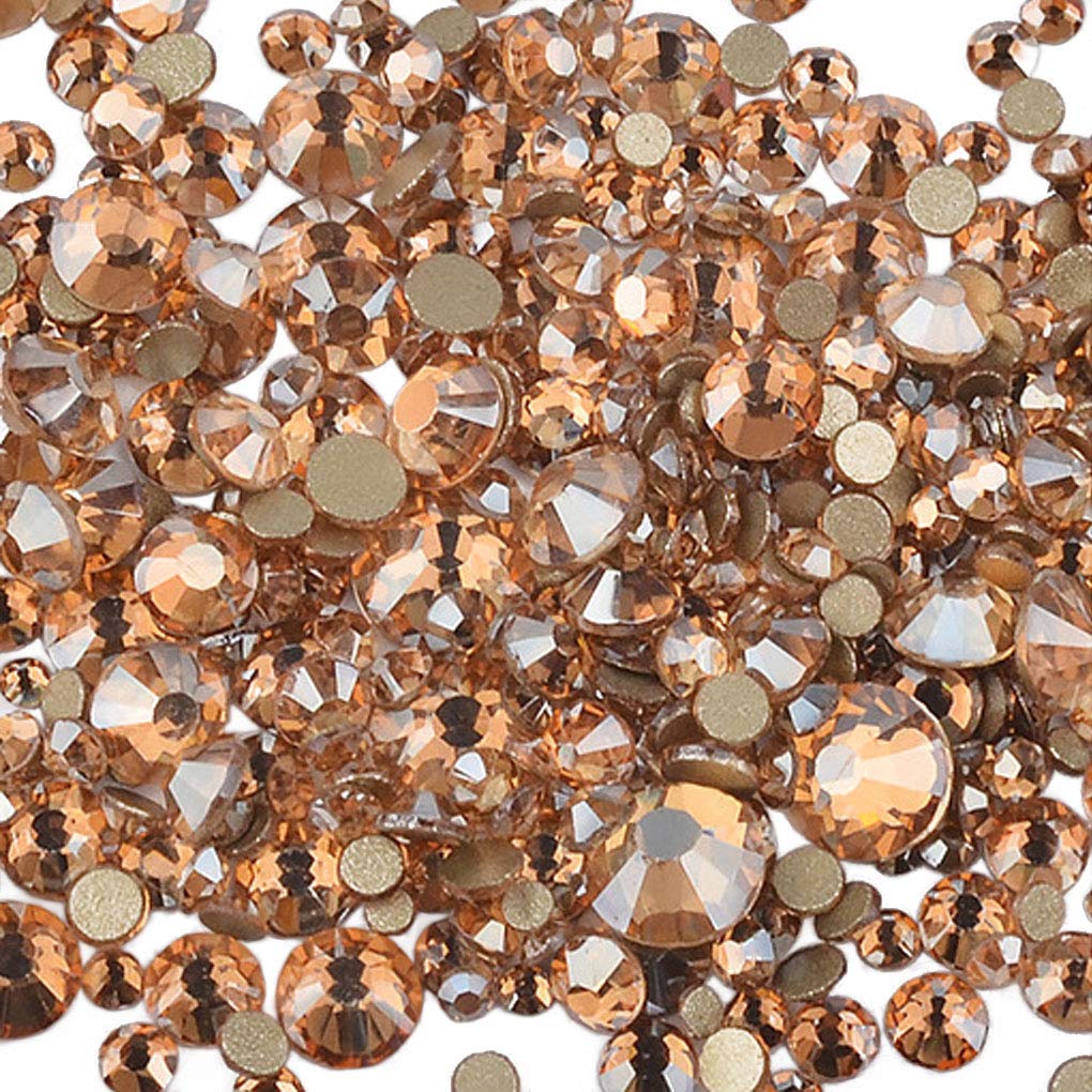 Rhinestones flat back gems round DIY decorative Nail Face and apparel accessories ss3-20 mix size(4320pcs champagne)