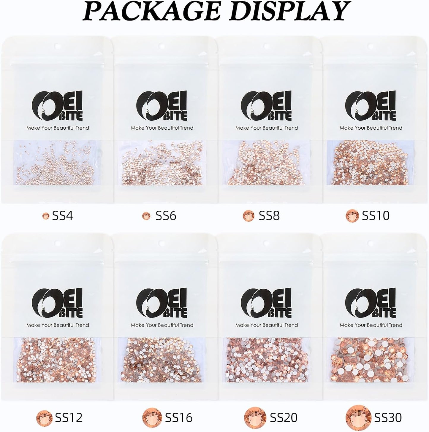 Champagne Flatback Rhinestones, Glass Rhinestones for Nail Art and Craft, Glue Fix, Loose Crystal Gemstones(Champagne, SS6, 1440pcs, 1.9-2.0mm)