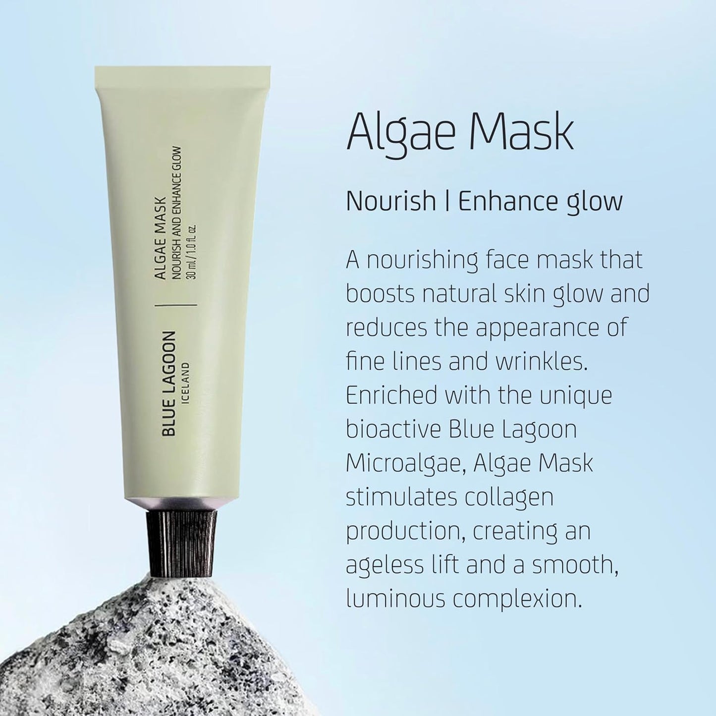 Blue Lagoon - Nourishing Algae Face Mask For Collagen Boost, Ageless Lift & Enhanced Glow - Hydrating and Moisturizing Face Mask Skin Care -Icelandic Skincare (2.5 oz | 75 ml)