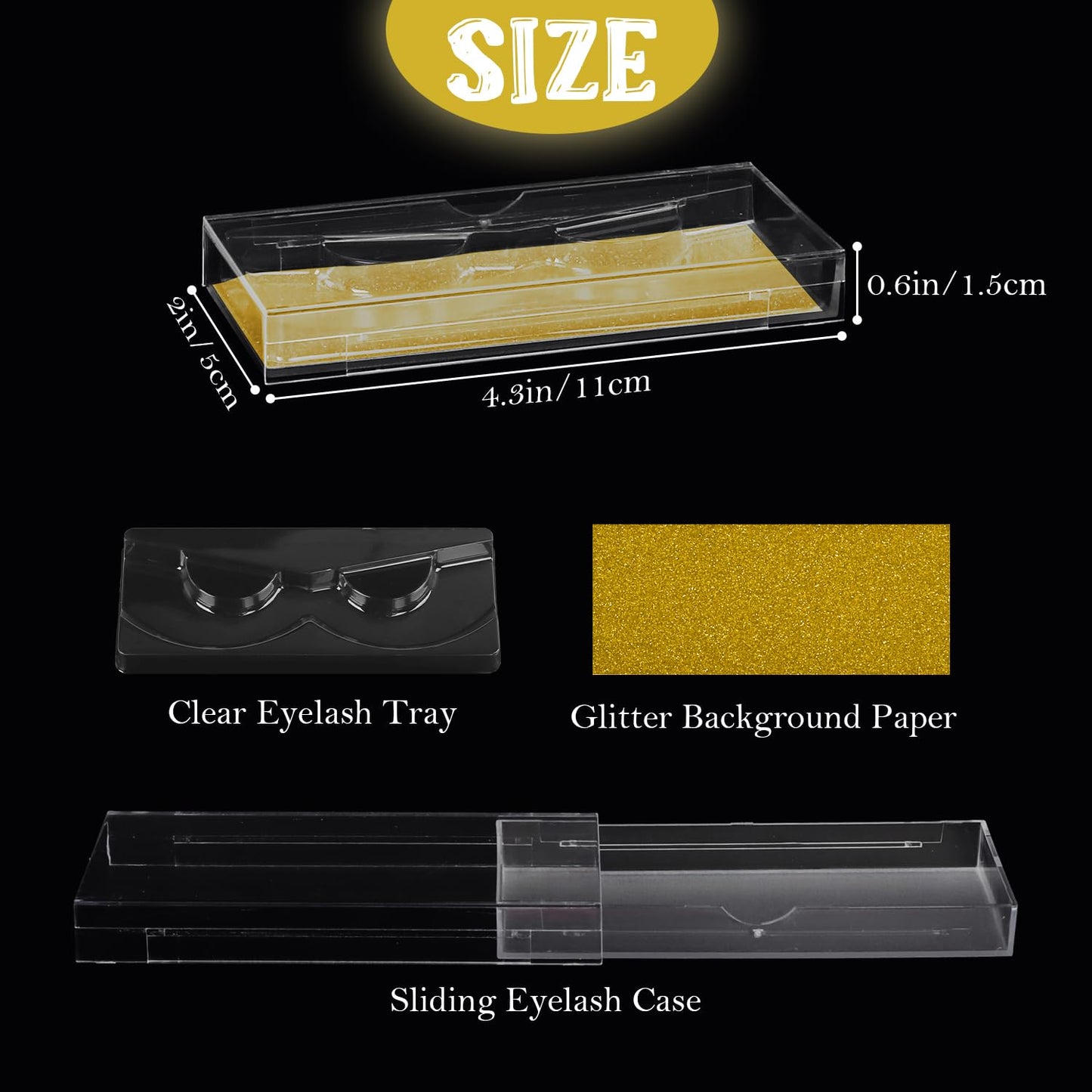 Empty Lash Boxes, 30 Pack Customizable False Eyelash Packaging Cases Bulk Storage Containers, Premium Display and Protection (Gold)