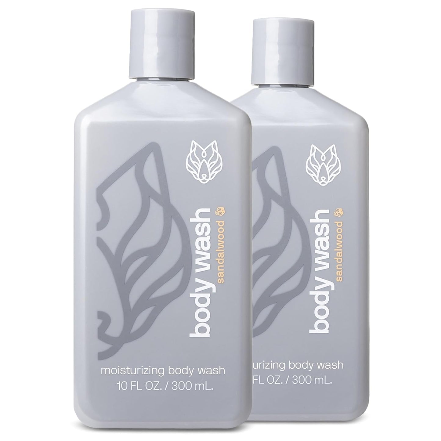 Black Wolf 2-Pack Moisturizing Body Wash Bundle - Mens Hydrating Bodywash for Dry, Dehydrated, & Sensitive Skin - Hyaluronic Acid, Aloe Vera, & Jojoba Oil Body Cleanser Help Remove Oil & Dirt