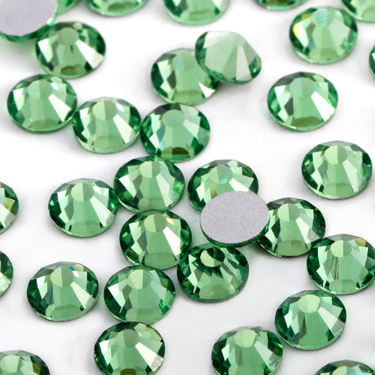 2000 PCS SS20 Flatback Rhinestones,12-Facet Diamond-Cut Glass Gems for Nail Art,Clothing,DIY Crafts,Glue-On Decoration Stones with Silver Backing,Peridot