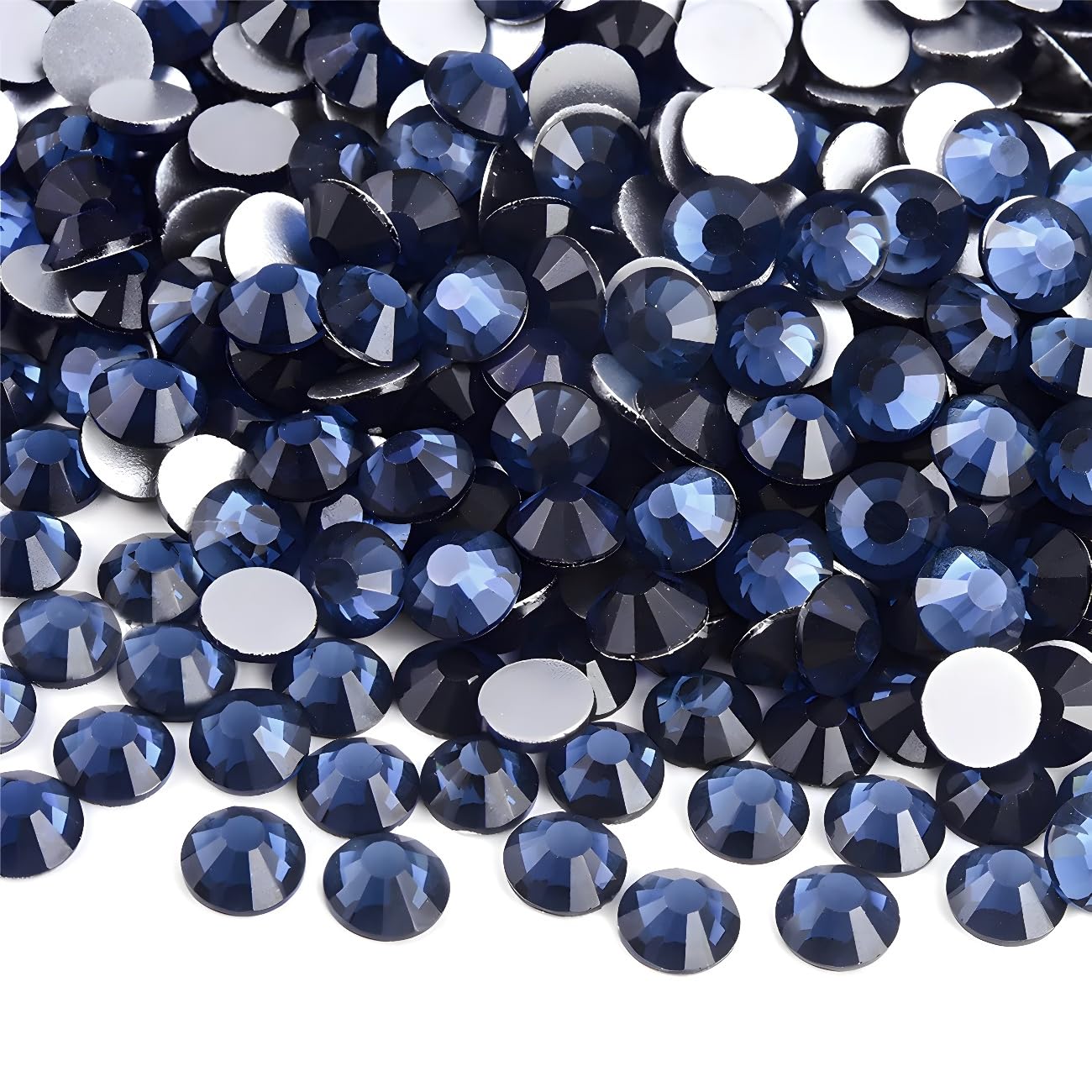 Flatback Rhinestones Round Gems for Nails Art and Crafts 2000Pcs SS16 4mm Glitter Crystals Stone DIY Bags Clothes Shoes (Dark Grey)