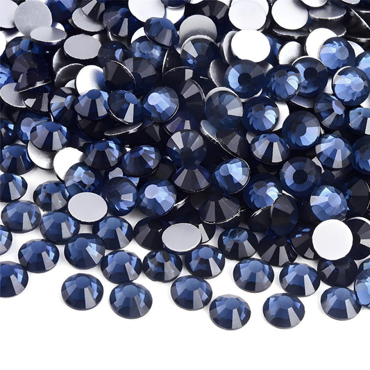 Flatback Rhinestones Round Gems for Nails Art and Crafts 1250Pcs SS20 5mm Glitter Crystals Stone DIY Bags Clothes Shoes (Dark Grey)