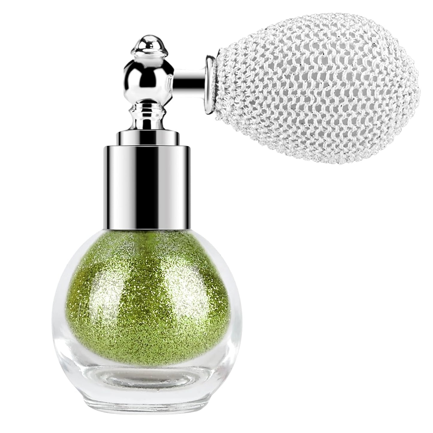 KYDA Highlighter Powder Spray, High Glossy Shimmer Sparkling Powder for Face and Body Glitter Makeup, Body Glitter Spray, Apple Green