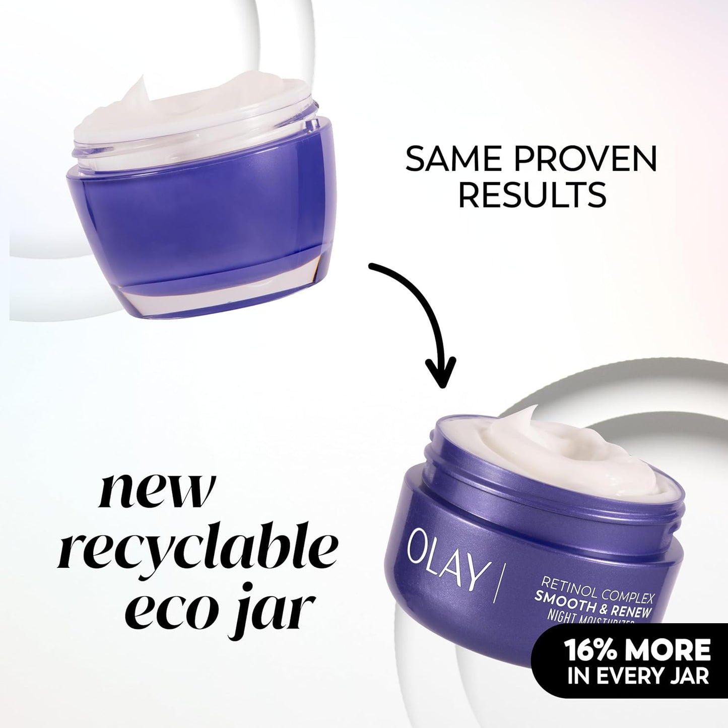 Olay Retinol Face Moisturizer, Smooth & Renew Cream for Women, Fragrance-Free - Anti-Aging, Anti-Wrinkle, Smooth Fine Lines, Tightening, Brightening - Recyclable Sustainable Eco Jar, Non-Greasy, 2 Oz