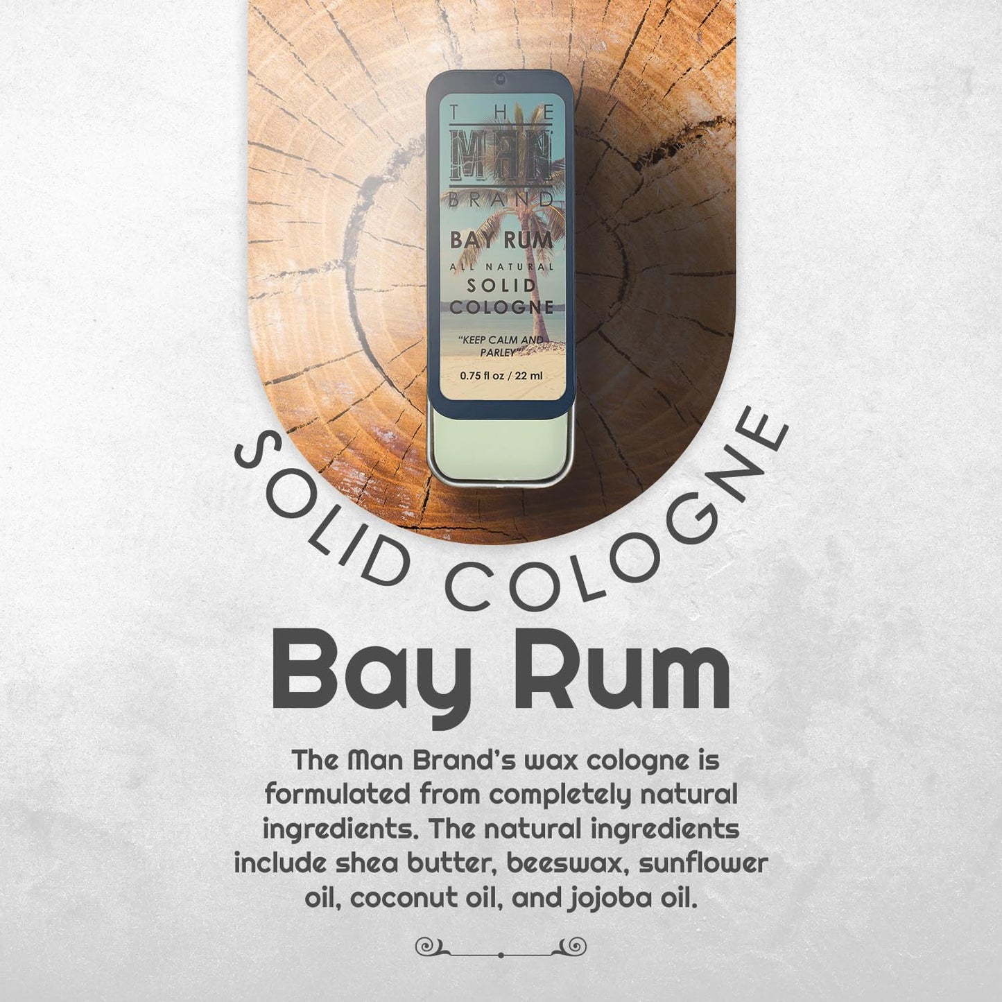 Bay Rum Solid Cologne - Natural Men's Bay Rum Cologne - Redefined men's fragrance Bay Rum Wax Cologne, Bay Rum Travel Size Cologne for men - Bay Rum Solid Cologne for men (3/4 oz (Pack of 1), Bay Rum)