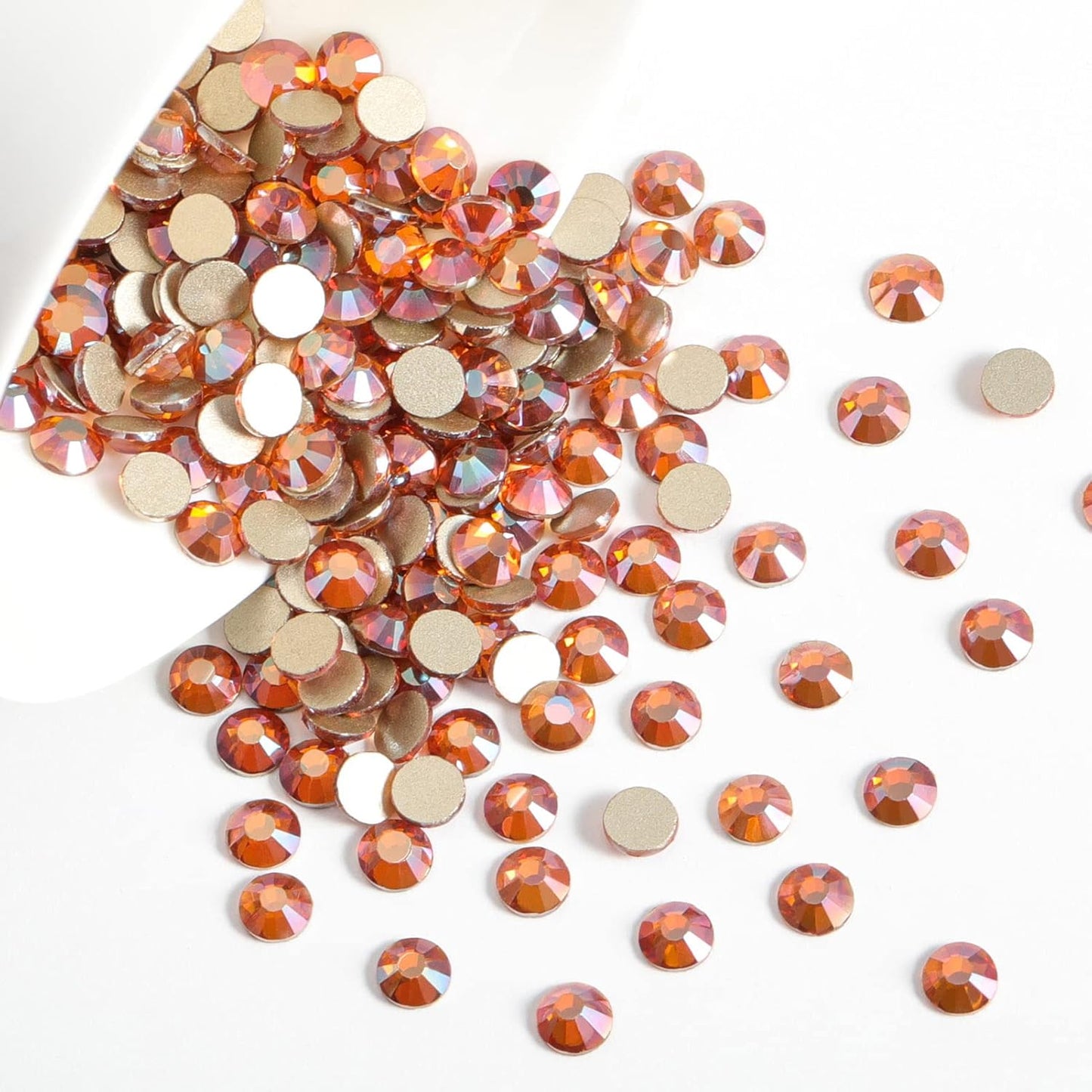 Beadsland Flat Back Crystal Rhinestones Round Gems,Amber,1.9-2.1mm,SS6/1440pcs