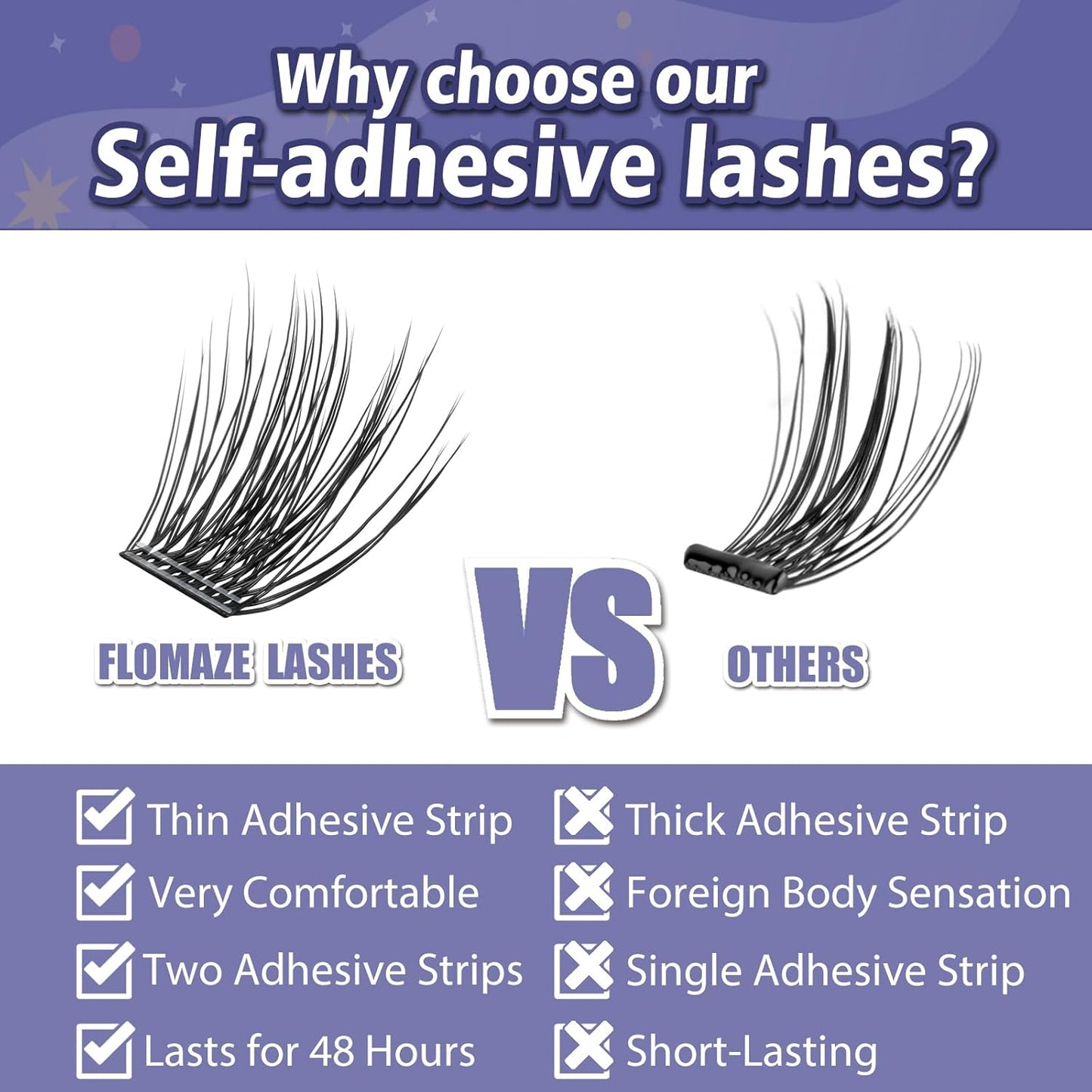 Self Adhesive Eyelashes, 156 PCS Self Adhesive Eyelash Clusters, No Glue Needed, Dual-row Glue Strips Individual Lash Extension Super Sticky Reusable False Lashes (Volume-Mixed)