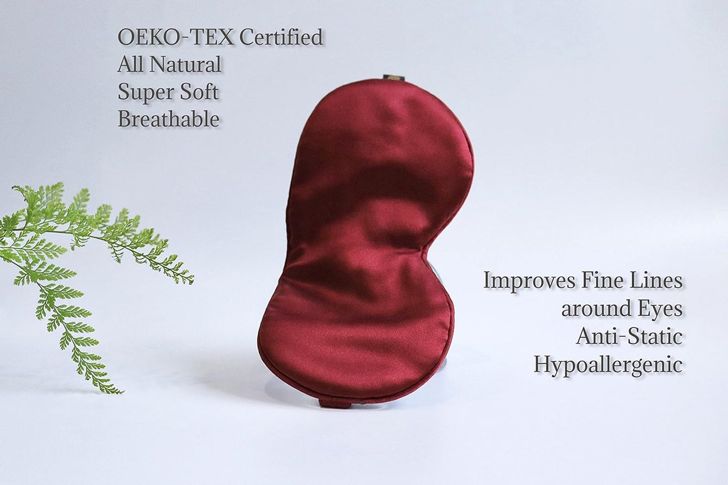 Premium Handcrafted 25 Momme Mulberry Silk Eye Mask for Sleeping (Red Velvet)