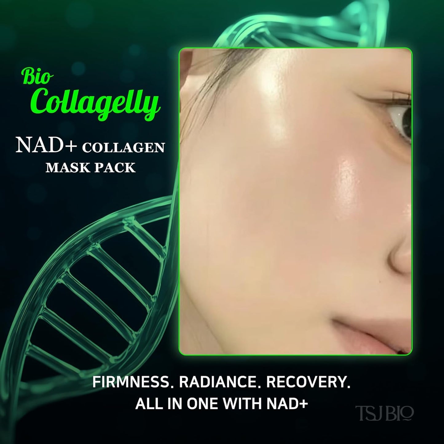 NAD+ Collagelly Vegan Collagen Mask – 2.1 fl. Oz with 10,000ppm NAD+, NMN, Exosome Complex - Korean Skin Care | Super Peel-Off Face for Blackheads, Pores, Lifting, Exfoliating