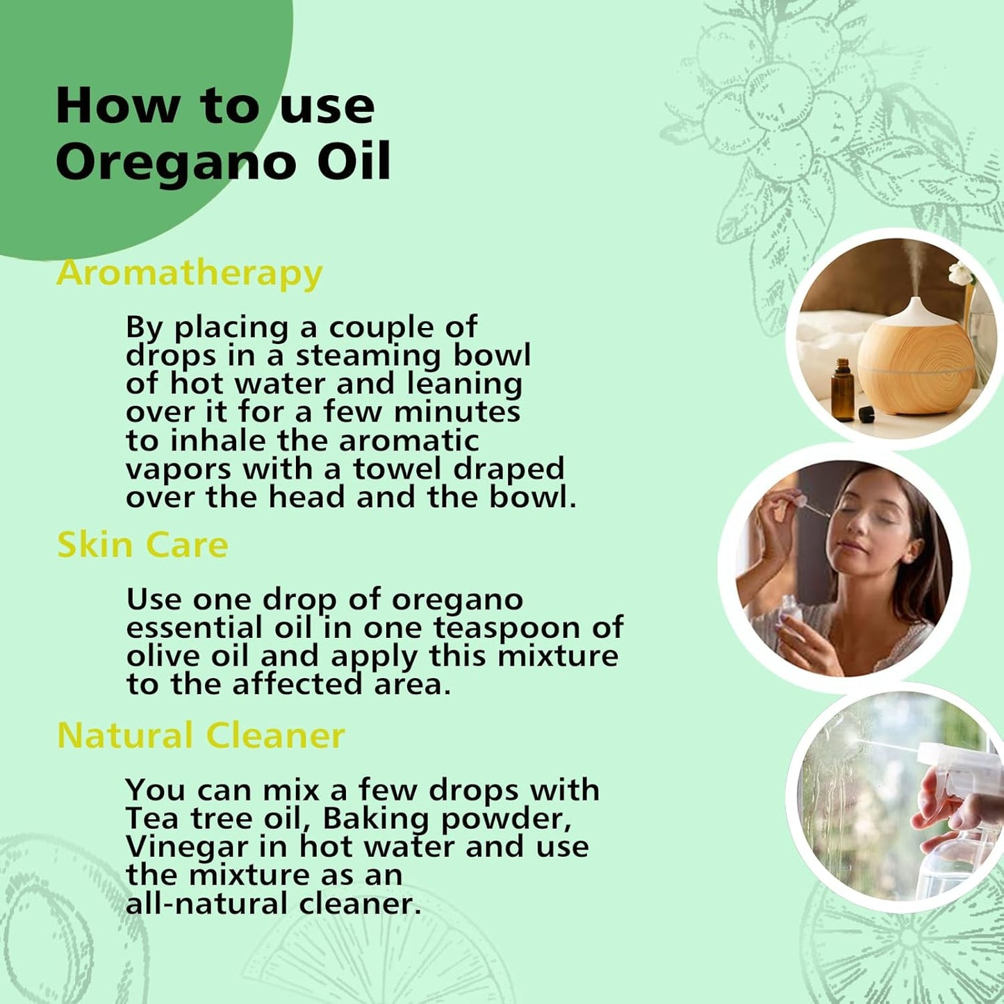 Oregano Essential Oil 1 Oz - 100% Pure & Natural Oregano Oil for Skin, Diffuser, Massage & Aromatherapy - 30ml