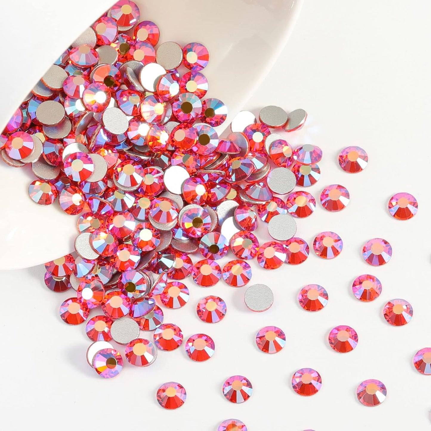 Beadsland 2880pcs Flat Back Crystal Rhinestones Round Gems for Nail Art and Craft Glue Fix,Hyacinth AB,SS4,1.5-1.7mm
