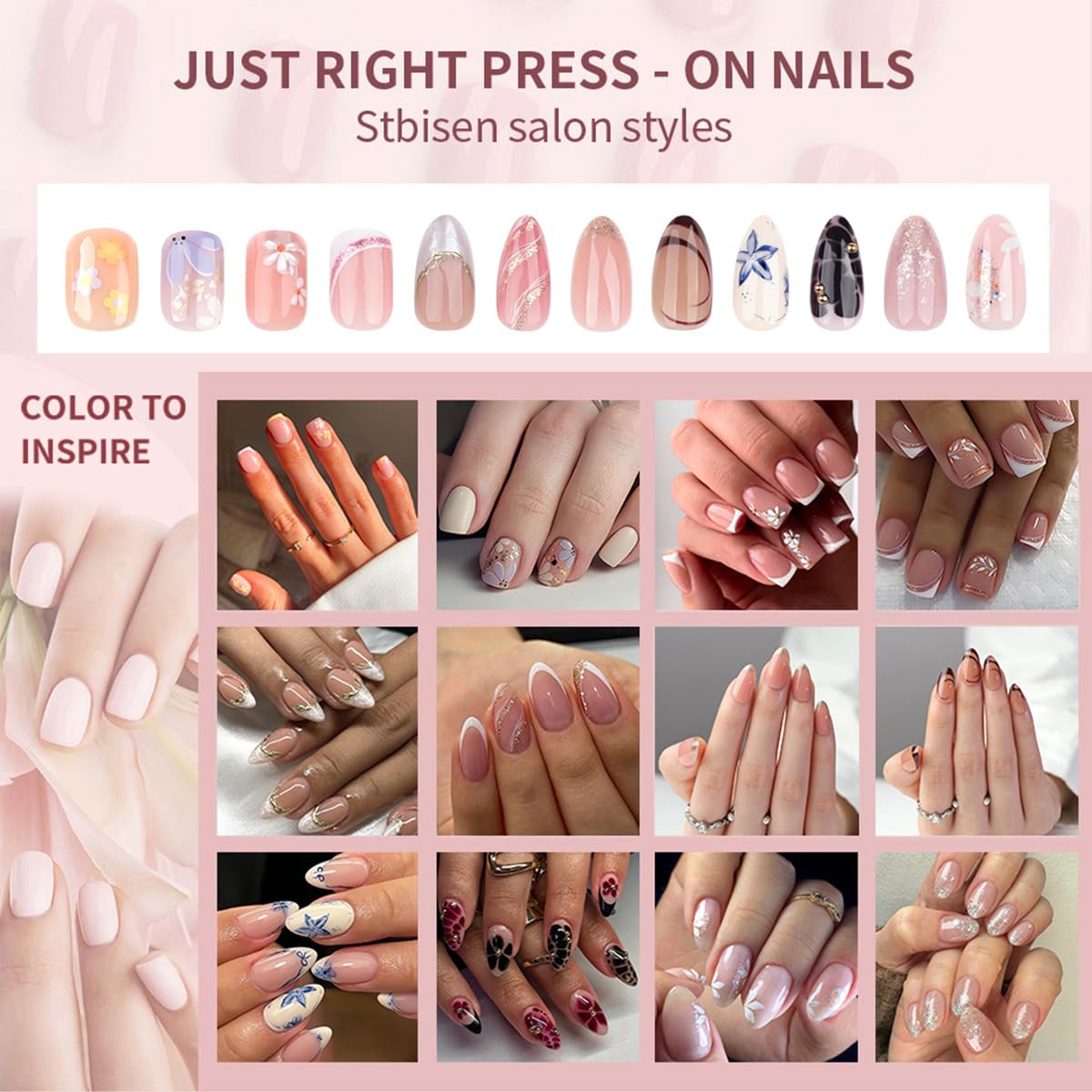 Summer Fall Picnic Press On Nails Short – Almond Cute Fake Nails with Fruit and Blue Gingham Design, Colorful Summer Nails Press Ons, Glossy Glue On Nails Kit for Women, Fruit Part, 24Pcs