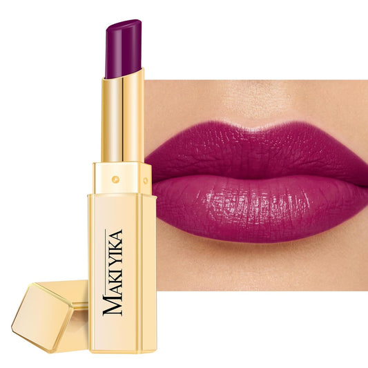 MAKI YIKA Moisture Purple Lipstick for Women Hydrate Lip Gloss for Dry Cracked Lips Weightless Glossy Lip Color Juicy Finish,MA067 Jam Purple