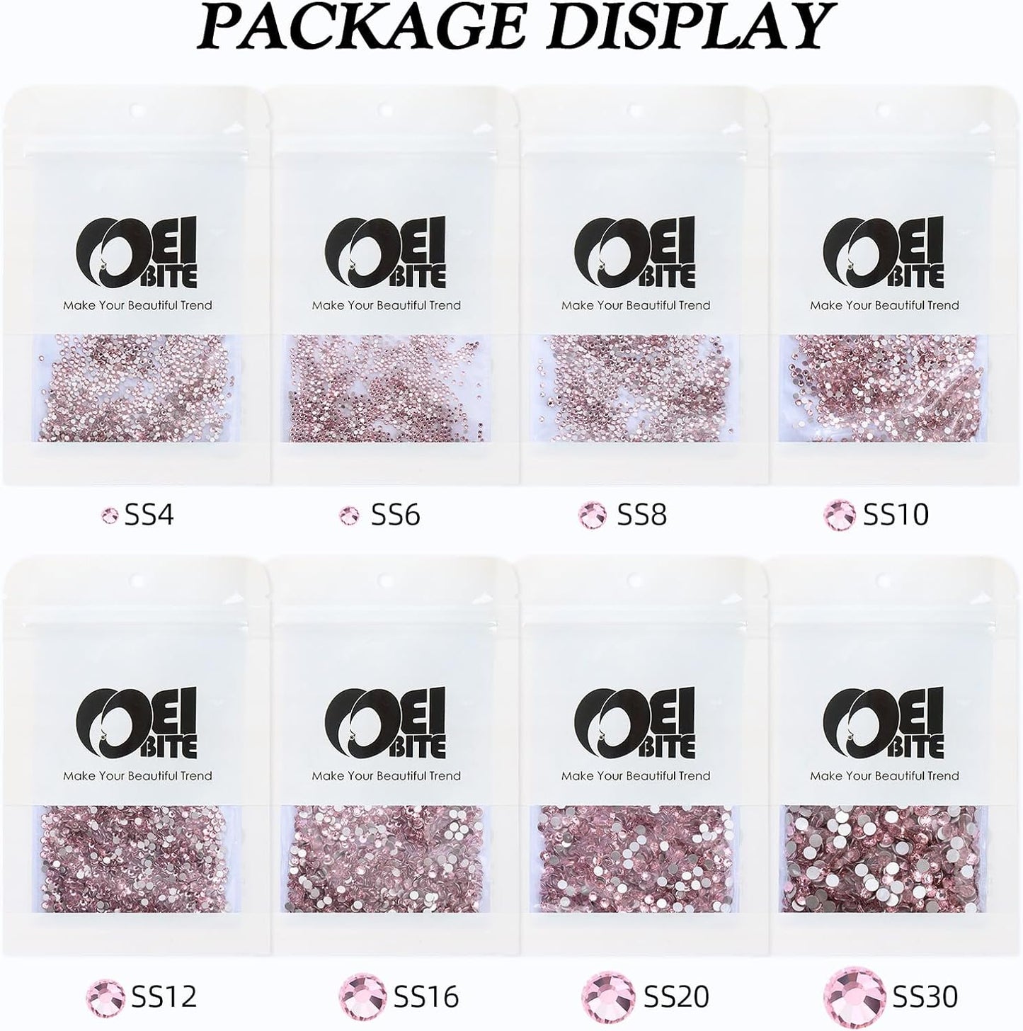 Pink Flatback Rhinestones, Glass Rhinestones for Nail Art and Craft, Glue Fix, Loose Crystal Gemstones(Pink, SS30, 288pcs, 6.4-6.6mm)