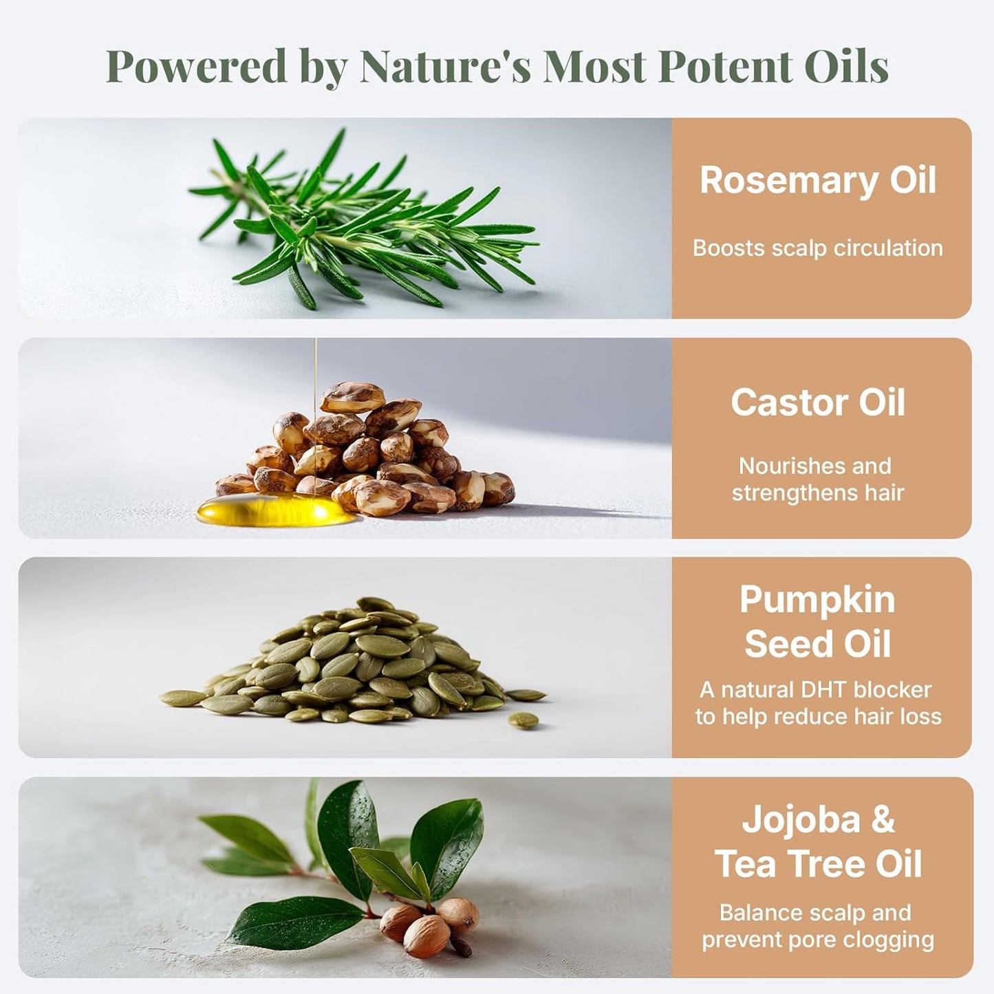 The ÉLIX USDA Organic Rosemary Oil for Hair Growth | Thickening Formula with Castor & Pumpkin Seed | for Hair Loss & Thinning | Made in USA | 4oz