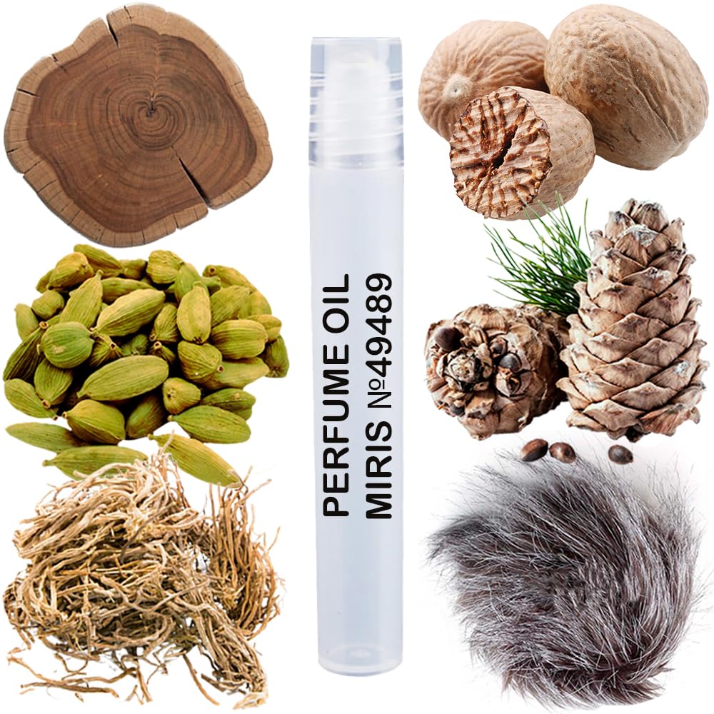 MIRIS Perfume Oil No. 49489, Inspired by Bleu Noir For Him, Long-Lasting Men Roll-On, Rollerball 0.34 Fl Oz / 10 ml