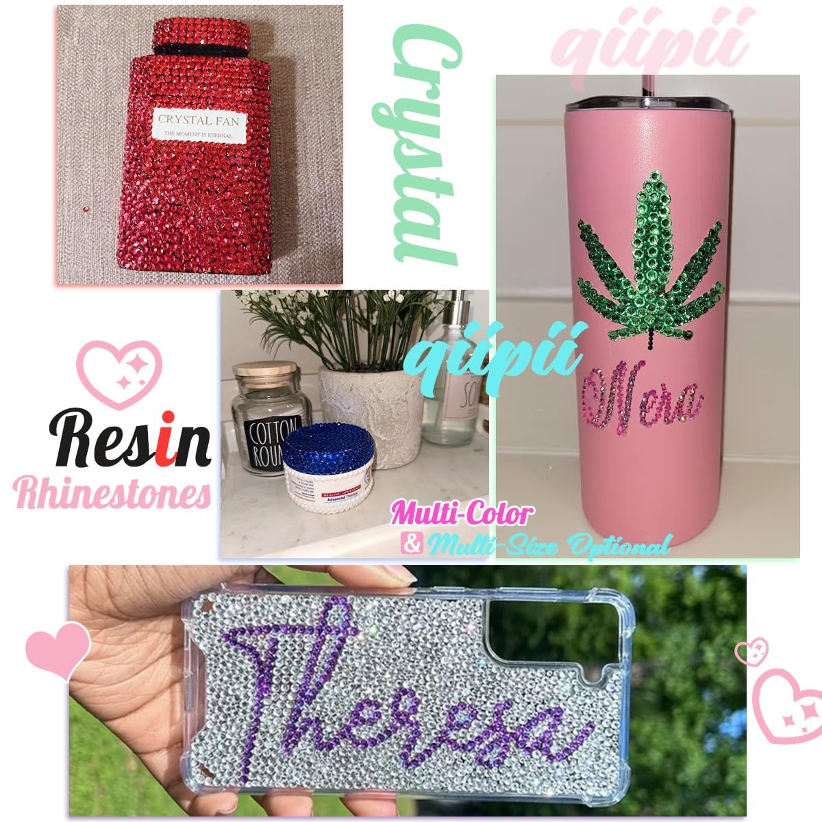 Orange Yellow AB Crystal Resin Rhinestones for Crafting Light Orange Flatback Stones 3mm 4mm 5mm Non-Hotfix Diamonds Crystals Gems Charms Supplies for Nails Face Eyes Makeup Tumblers DIY Crafts