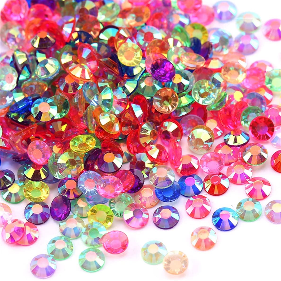 2250 Pcs SS16 4mm AB Flatback Rhinestones for Nails Art Crafts Transparent Glitter Round Gems Crystals DIY Clothes Shoes(Clear Champagne AB)