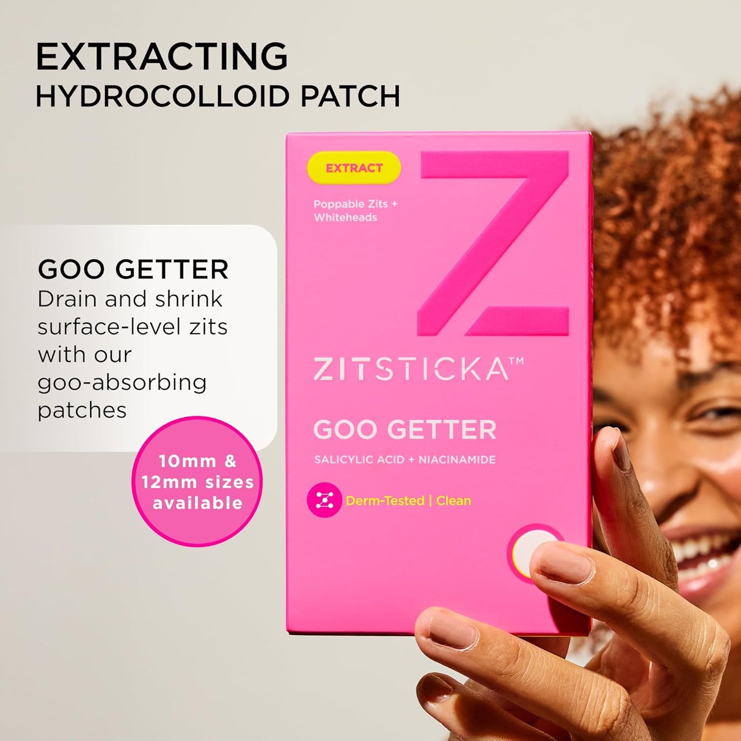 ZitSticka Pimple Patches for Face and Body, Goo Getter Hydrocolloid Patches to Cover Zits & Blemishes, Acne Patches or Zit Spot Stickers, Body Blemish Patch (72 Pack)