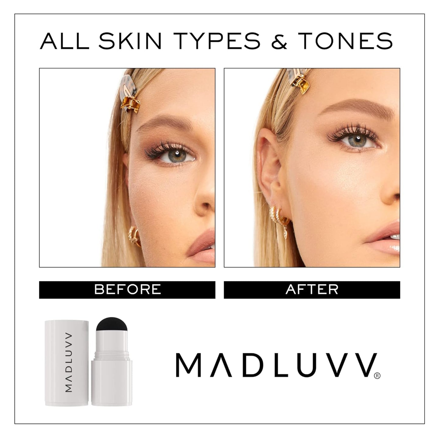 MADLUVV Brow Stamp Refill* - Color Stamp for Brows & Root Touch Up for Women & Men, Instantly Conceal Hair Loss, Grey Hair, Thinning Hair with Stain-Proof/Smudge-Proof Powder Formula (Blonde)