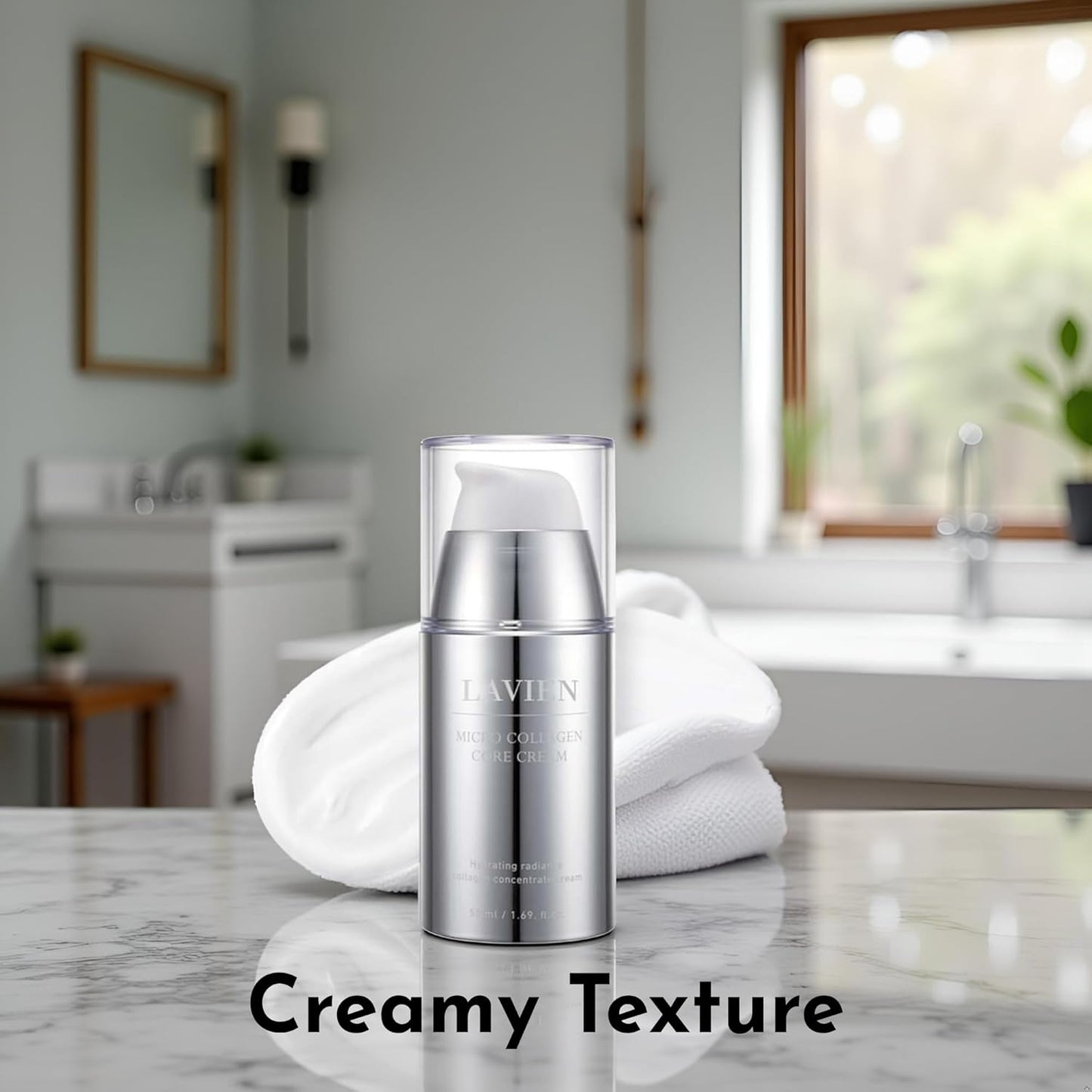 LAVIEN Micro Collagen Core Cream - Nourishing Facial Cream, Hydration and Elasticity - 60.3% Collagen Extract, Hydrolyzed Elastin, Shea Butter, Suitable for All Skin Types - 50 ml Bottle