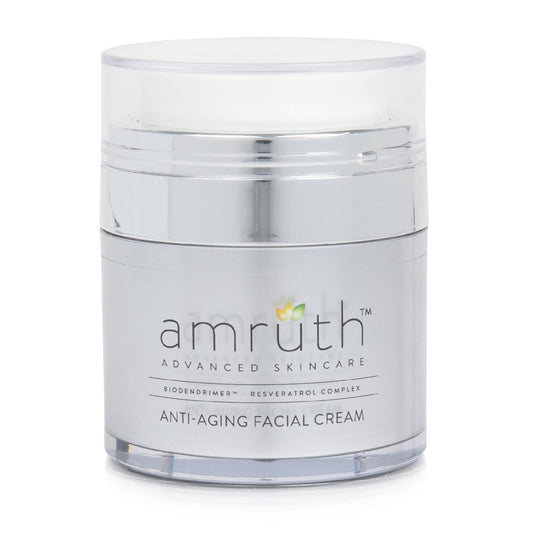 Amruth Resveratrol Daily Anti-Aging Facial Cream, 1oz Jar with Pump, Lightweight, Firms and Nourishes Skin, Smooths Appearance of Fine Lines and Wrinkles