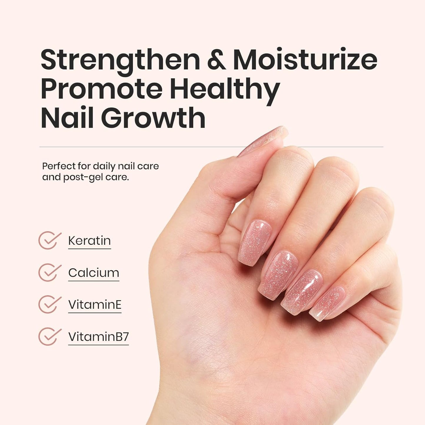 Beetles Rubber Base Color Gel Nail Polish, 6 Colors 5 IN 1 Nude Rubber Base Gel Neutral Sheer Pink Peach Glitter Nail Polish for Thin Nails Soak Off Nail Art Design Gifs for Women