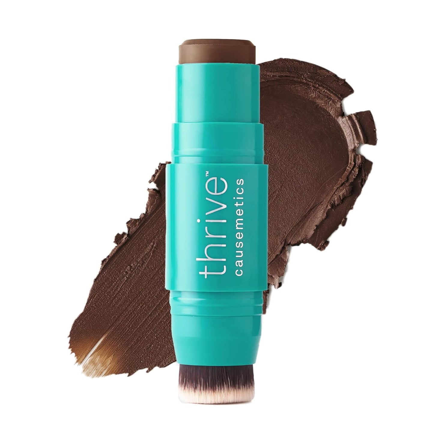 Thrive Causemetics Triple Threat Color Stick: Cream Bronzer & Contour Stick with Vitamin E, Evening Primrose Oil, Waterproof Smudge Proof Face Makeup Formula, Adrienne (Deep Tan Neutral)