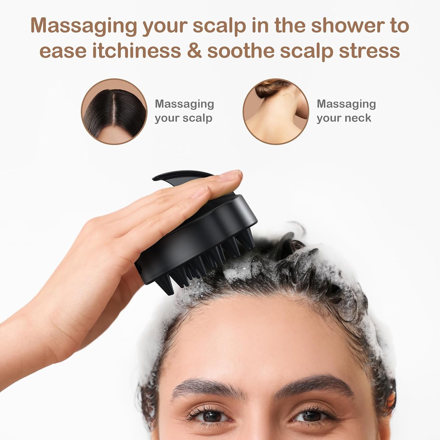 Electric Scalp Massager Hair Growth Brush with Soft Silicone Bristles,Head Scalp Massager for Relax,3-Level Vibration,IPX6 Waterproof for Hair Growth & Dandruff Removal Mothers Day Gifts(Black)