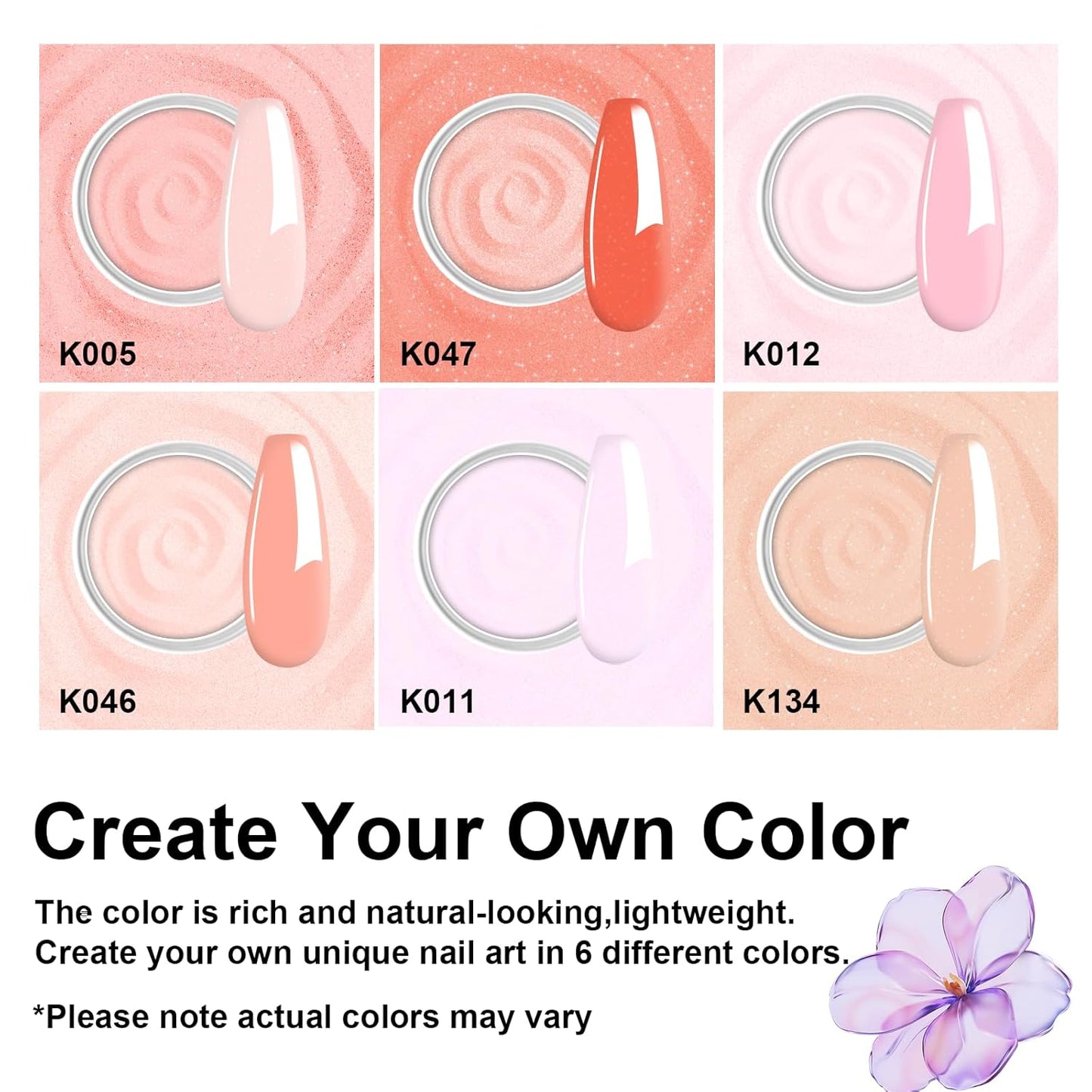 12 Pcs Dip Powder Nail Kit Starter, 6 Colors Jelly Nude Pink Dipping Powder Kit With Base & Top Coat/Activator/Brush Saver, Nail Art Manicure Salon DIY for Daily at Home Party Gifts for Women